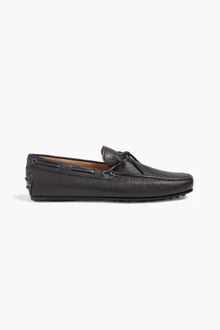 Lacetto pebbled-leather driving shoes