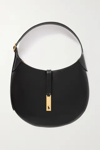 Polo Ralph Lauren - Polo Id Medium Leather Shoulder Bag - Black