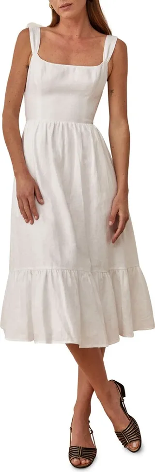 Bucatini Sleeveless Linen Midi Dress