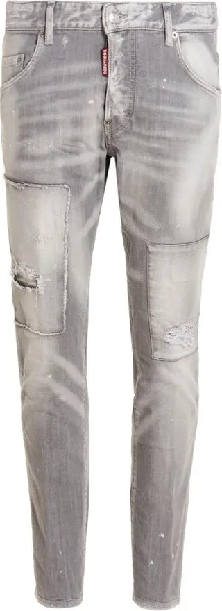 Dsquared2 Logo-Patch Distressed Skinny Jeans