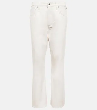 Isola leather-blend cropped bootcut pants