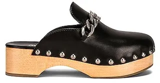 Miu Miu Logo Chain Clogs in Black