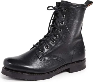 Frye Veronica Women’s Combat Boots Crafted from Hand-Burnished Vintage Italian Leather with Goodyear Welt Construction and Leather Lining – 6 ¾” Shaft Height