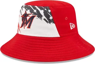 Men's New Era Red Miami Marlins 2022 4th of July Bucket Hat