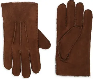 Shearling-Lined Suede Gloves