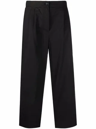 Straight-Leg Cropped Trousers