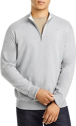 Peter Millar Crest Solid Regular Fit Quarter Zip Sweater