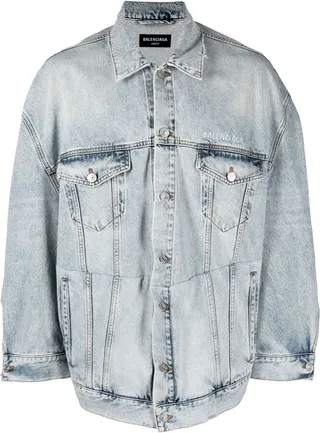 Logo-Embroidered Denim Jacket