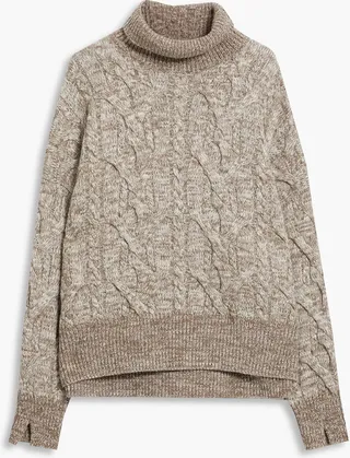 Nora cable-knit merino wool turtleneck sweater