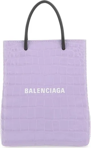 Balenciaga Logo Print Embossed Tote Bag