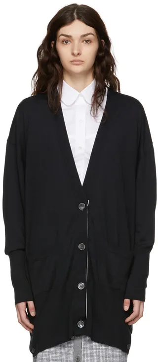 Thom Browne Gray Silk Cardigan