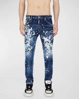 Men's Acid-Washed Skater Jeans