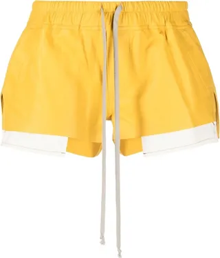Drawstring Leather Shorts