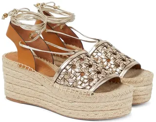 Leather platform espadrilles