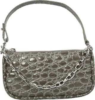 Mini Rachel Cement Croco Embossed Leather Bag