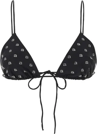 Alexander Wang Crystal-Embellished Monogram Bikini Top