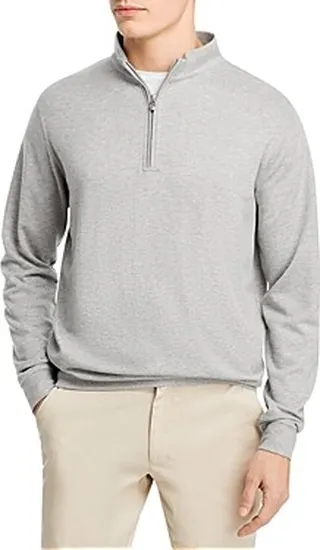Peter Millar Crown Comfort Interlock Classic Fit Quarter Zip Mock Neck Sweater