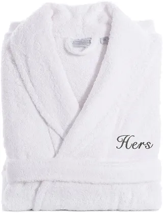 Linum Home Textiles Embroidered Hers Terry Bathrobe