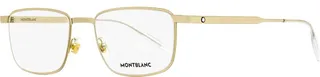 Montblanc Men's Rectangular Eyeglasses MB0146O 002 Gold 51mm