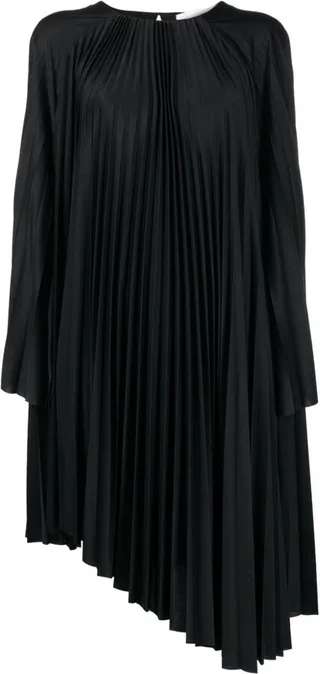 Pleated Asymmetric Dress