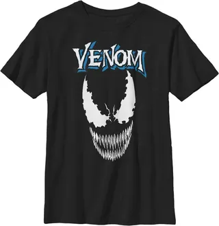Boy's Marvel Venom Face Logo T-Shirt - Black - X Small