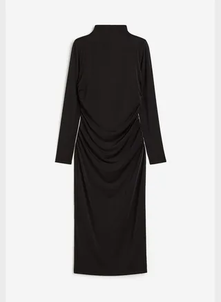 High Neck Draped Dress