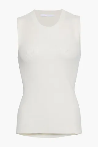 Cutout ribbed-knit tank
