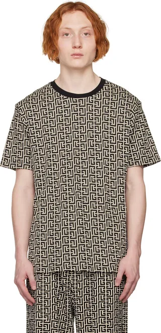 Balmain Black Monogram T-Shirt