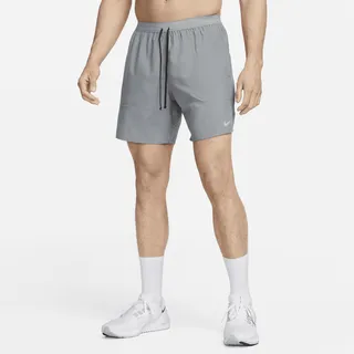 Nike Men's Stride Dri-FIT 7" Brief-Lined Running Shorts in Grey