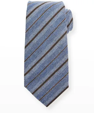 Men's Wool-Silk Stripe Tie