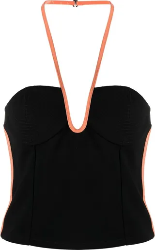 Black Nassia Halterneck Top