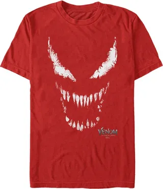 Men's Marvel Venom: Let There be Carnage Big White and Red face T-Shirt - Red - 3X Large