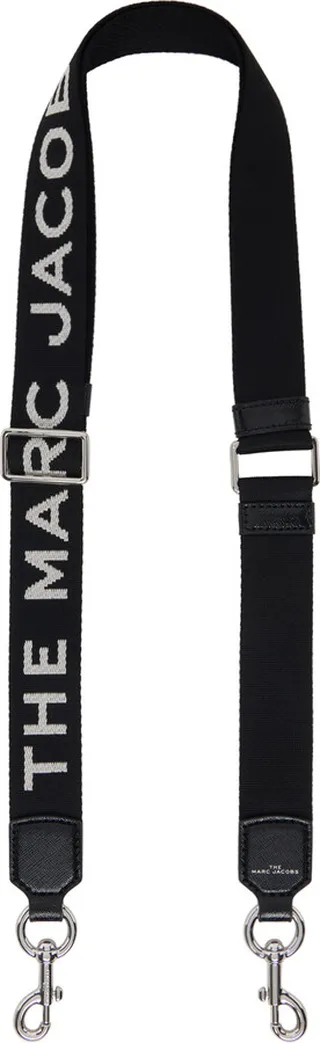Marc Jacobs Black 'The Logo Webbing Strap Slim' Shoulder Strap