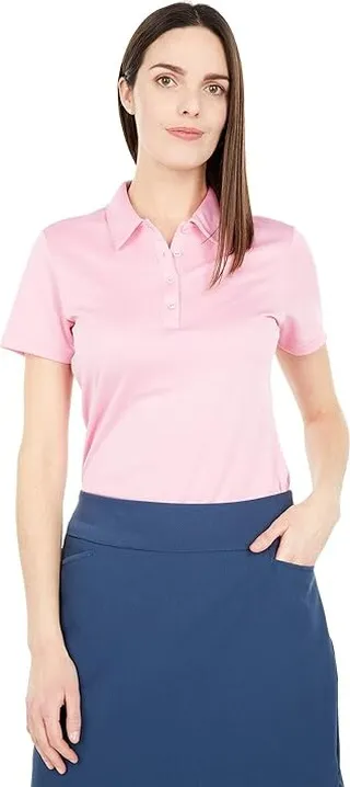 adidas Golf Tournament Primegreen Polo Shirt (Pink 1) Women's Clothing