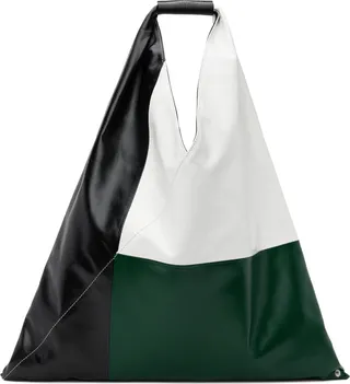 MM6 Maison Margiela Black & Green Triangle Tote