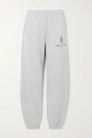 Sporty & Rich - Vendome Printed Cotton-blend Jersey Track Pants - Gray