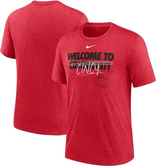 Men's Nike Heather Red Cincinnati Reds Home Spin Tri-Blend T-shirt