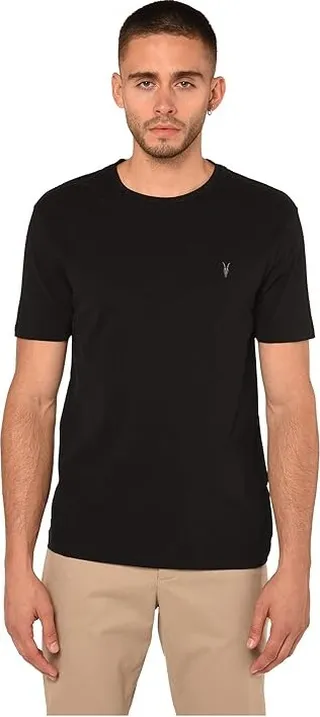 AllSaints Brace Tonic Crew Tee (Jet Black) Men's Clothing