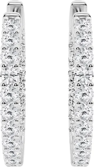 14K White Gold Round Lab Grown Diamond Earrings