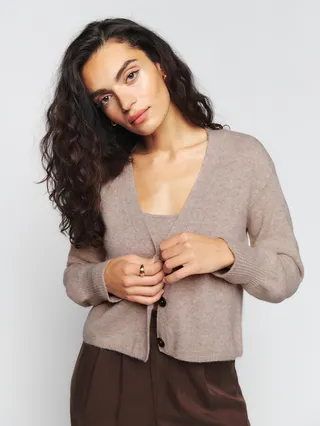 Varenne Cashmere Tank And Cardi Set