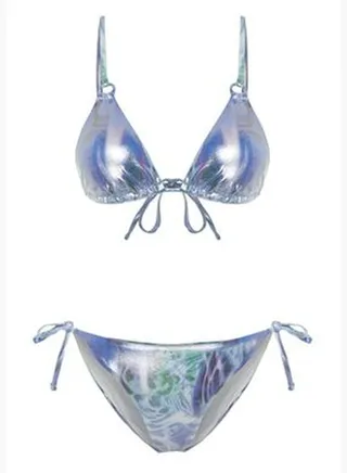 Abstract Patterned Triangle Accessory Bikini Set TBESS24BT00044