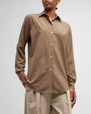 Blaga Wool Button-Front Shirt