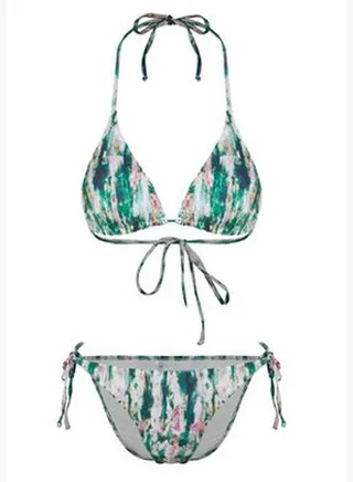 Abstract Patterned Triangle Tie Bikini Set TBESS24BT00103