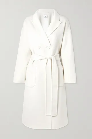 Anine Bing - Dylan Belted Wool And Cashmere-blend Coat - Ivory