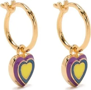 Heart-Drop Hoop Earrings
