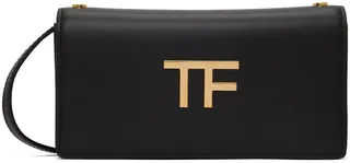 TOM FORD Black Leather 'TF' Shoulder Bag