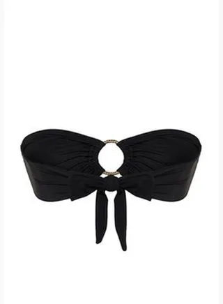 Black Strapless Accessory Bikini Top TBESS22BU00001