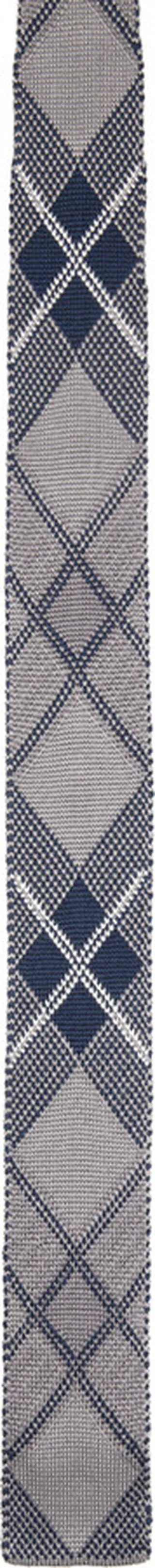 Thom Browne Gray Tartan Neck Tie