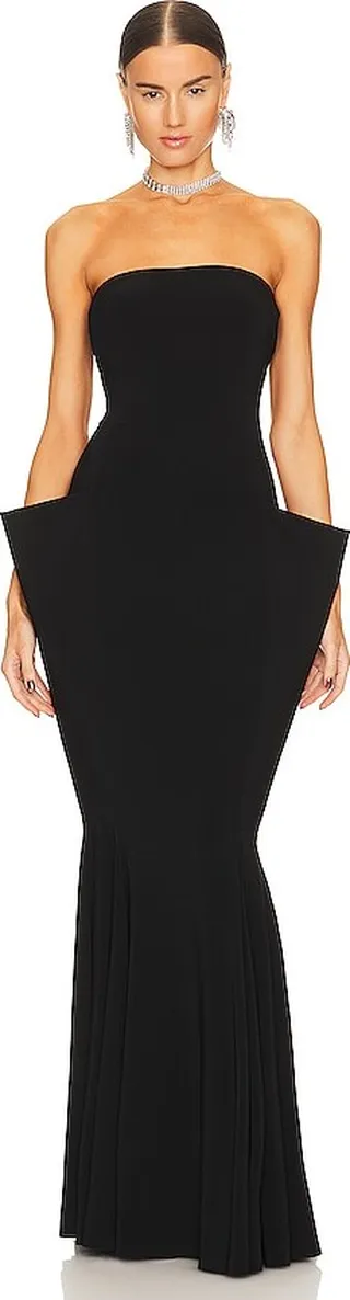 Strapless Wing Fishtail Gown