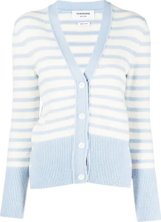 RWB striped V-neck cardigan